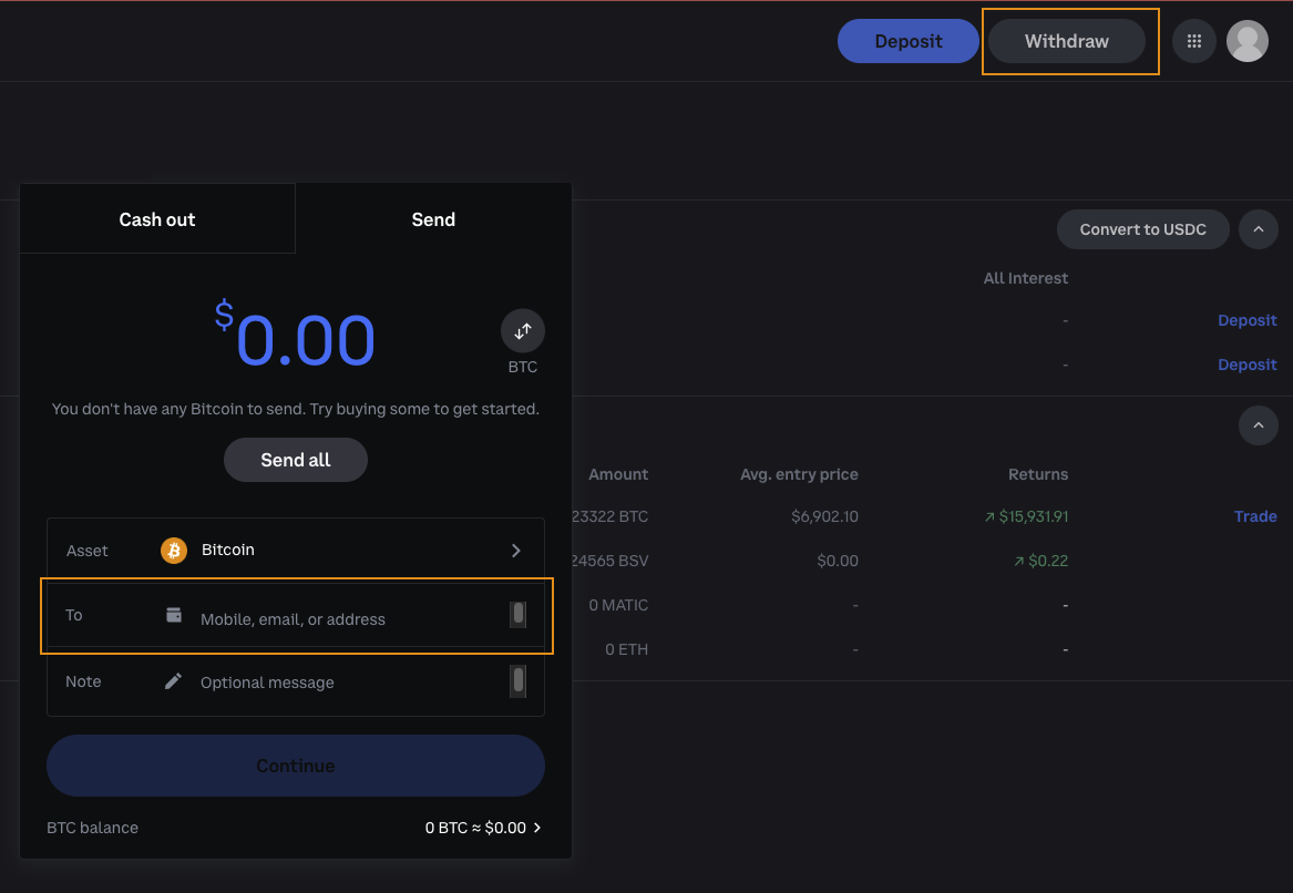 Coinbase Withdrawal